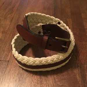 7FOR ALL MANKIND CROCHETTED & leather belt